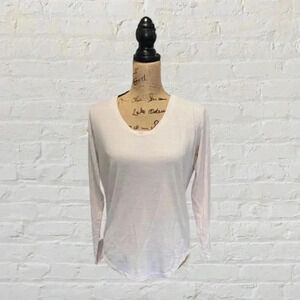 Athleta Pink and White Striped Long Sleeve